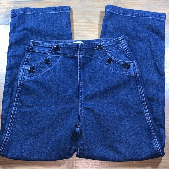 J.Crew Slim Wide Leg Jean with Sailor Buttons - Picture 1 of 4
